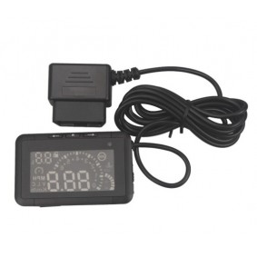 w01 led car hud head up display with obd2 interface plug & play speeding warn system